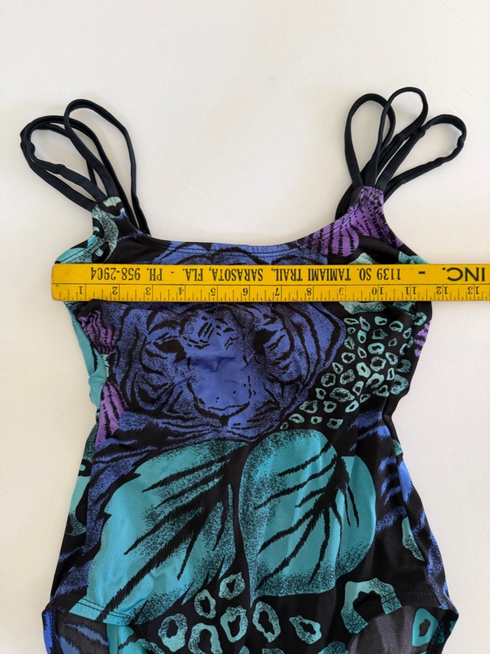 VTG 90s Jantzen Tiger Leopard Jungle Print One Piece Swim‎ Suit Small - Picture 7 of 15